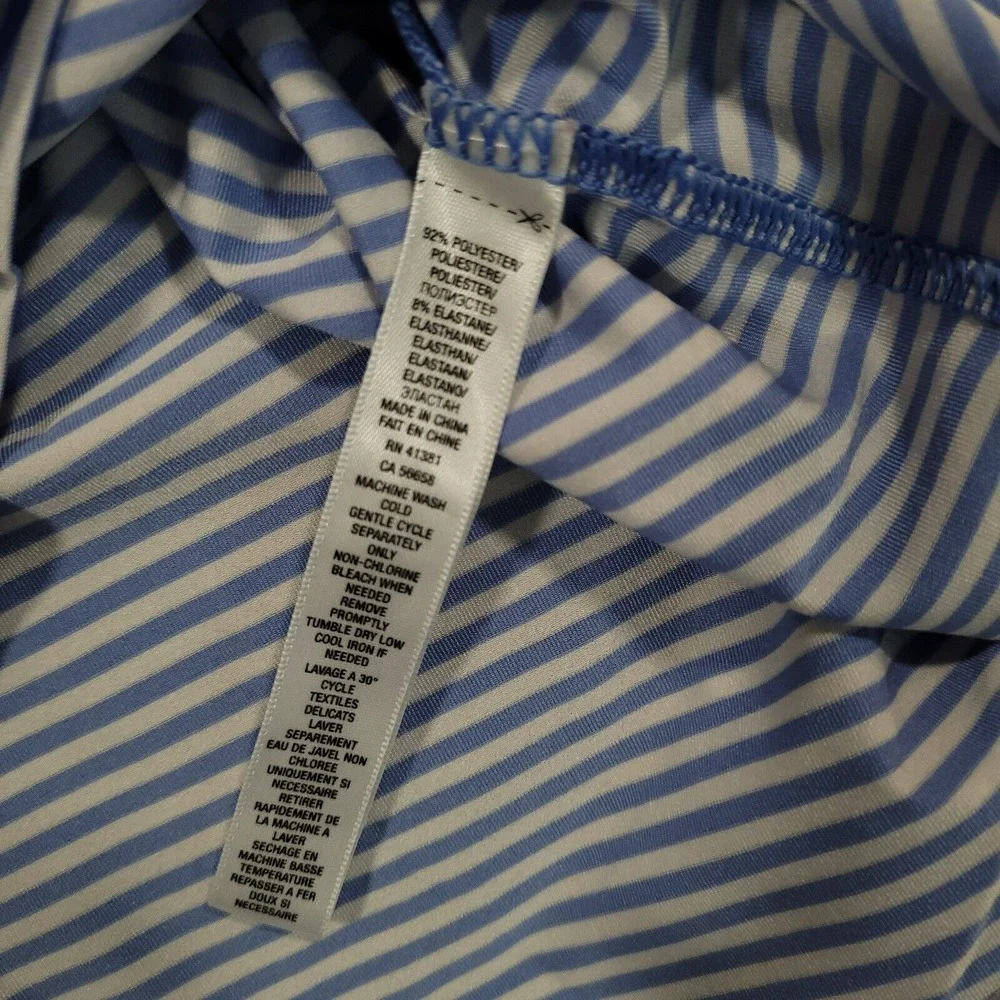 Rlx Polo Ralph Lauren Polo Shirt Mens M Blue Striped Performance‎ U.S  Sr Open